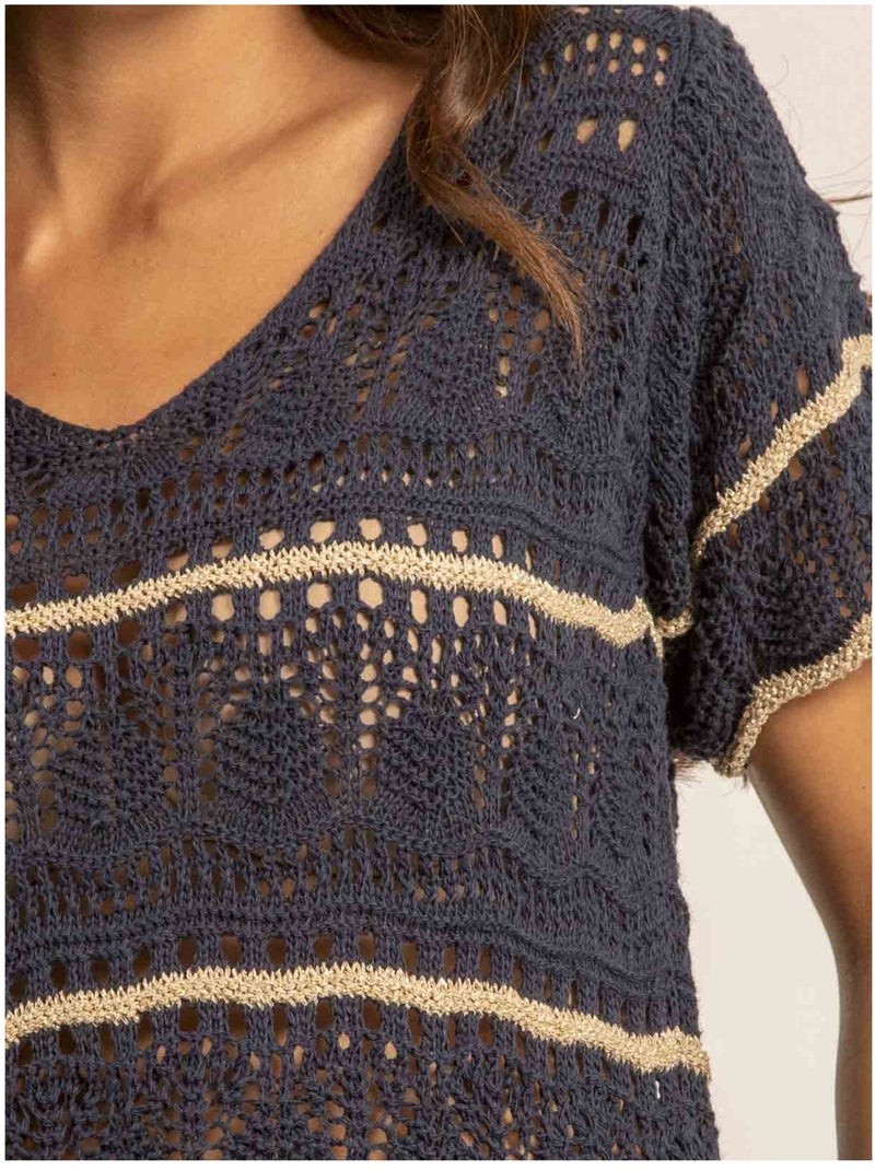T shirt maille FILOMA Blu marino - Kiabi