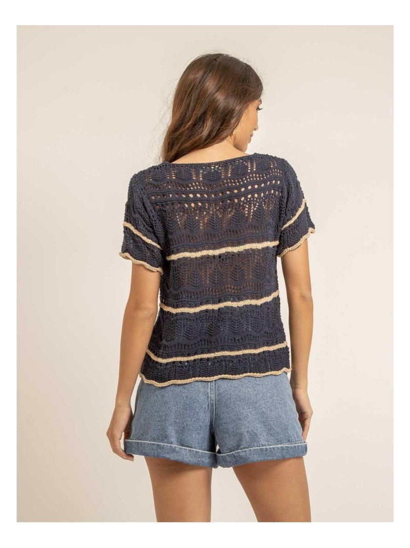 T shirt maille FILOMA Blu marino - Kiabi
