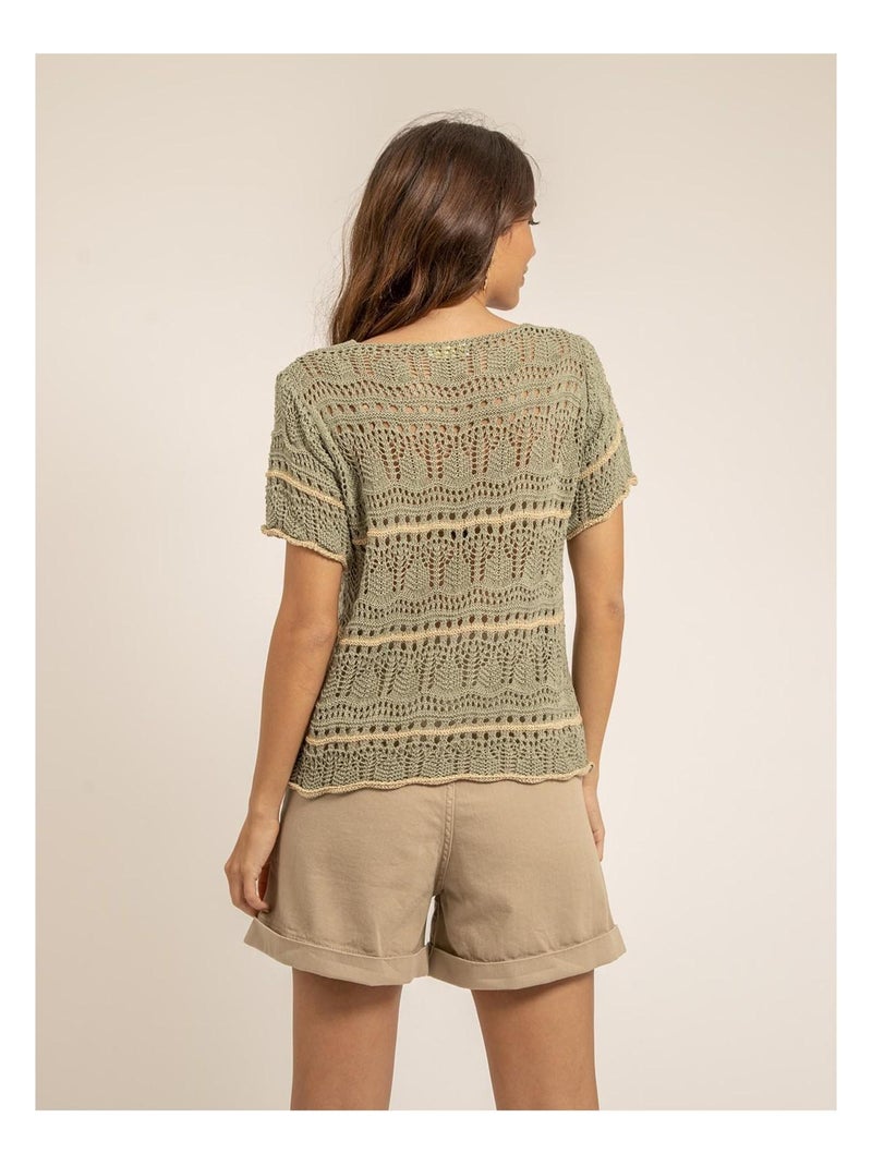 T shirt maille FILOMA Cachi - Kiabi