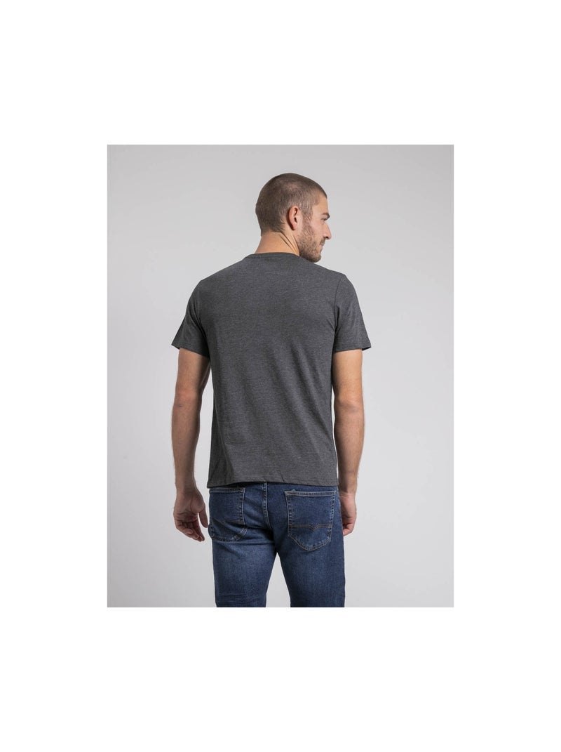 T-shirt manches courtes col rond pur coton JAKITED Grigio - Kiabi