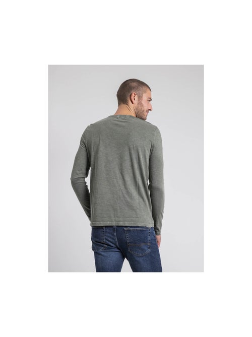 T-shirt manches longues col rond pur coton JABITAL - Kiabi