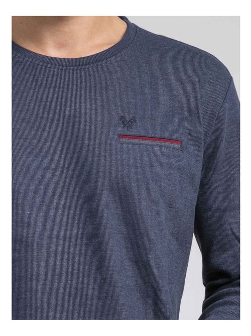 T-shirt manches longues col rond pur coton JABOUTIX - Kiabi