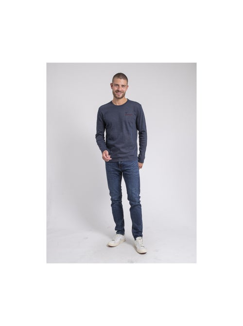 T-shirt manches longues col rond pur coton JABOUTIX - Kiabi