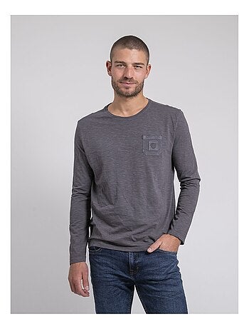 T-shirt manches longues col rond pur coton JAVELOTI
