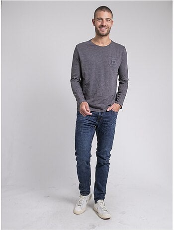 T-shirt manches longues col rond pur coton JAVELOTI