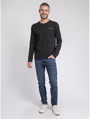 T-shirt manches longues col rond texturé JOVICTOR