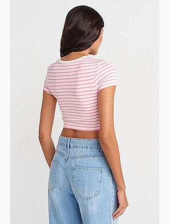 T-shirt manica corta a righe dilvin