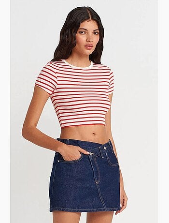 T-shirt manica corta a righe dilvin