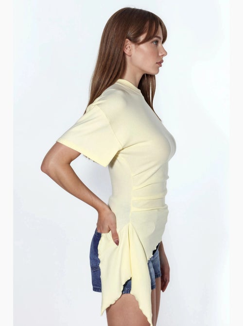 T-shirt manica corta girocollo ampia drappeggiata busem - Kiabi T-shirt manica corta girocollo ampia drappeggiata busem - Kiabi