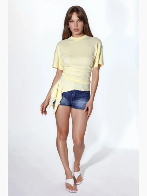T-shirt manica corta girocollo ampia drappeggiata busem - Kiabi T-shirt manica corta girocollo ampia drappeggiata busem - Kiabi