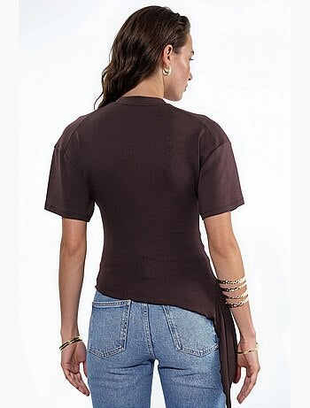 T-shirt manica corta girocollo ampia drappeggiata busem