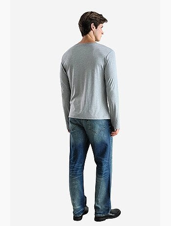 T-shirt manica lunga collo con bottoni giesto