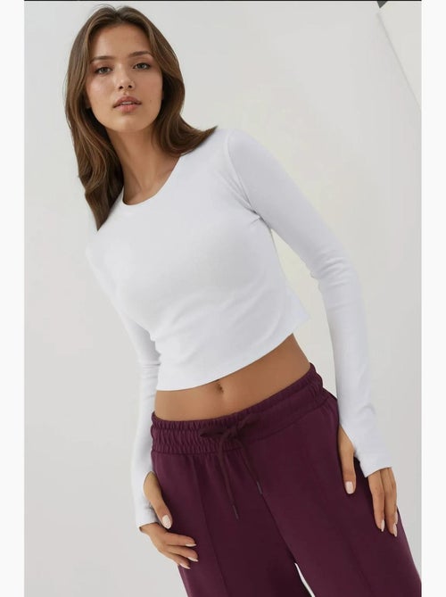 T-shirt manica lunga girocollo elasticizzata hiccup - Kiabi T-shirt manica lunga girocollo elasticizzata hiccup - Kiabi