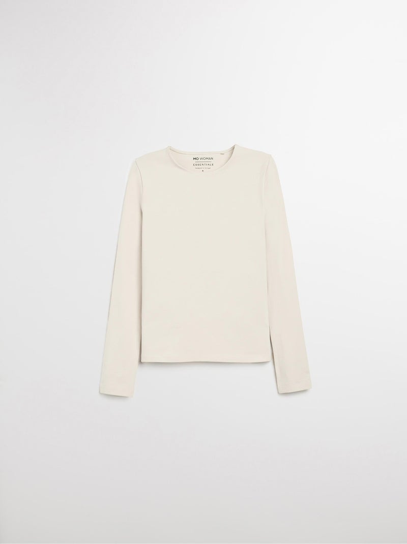 T-shirt manica lunga, MO Fashion Beige - Kiabi