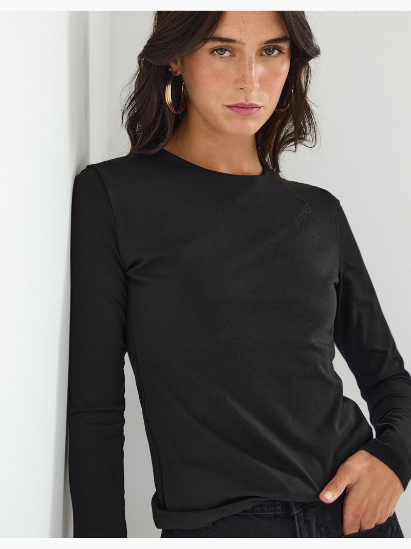 T-shirt manica lunga, MO Fashion Nero - Kiabi