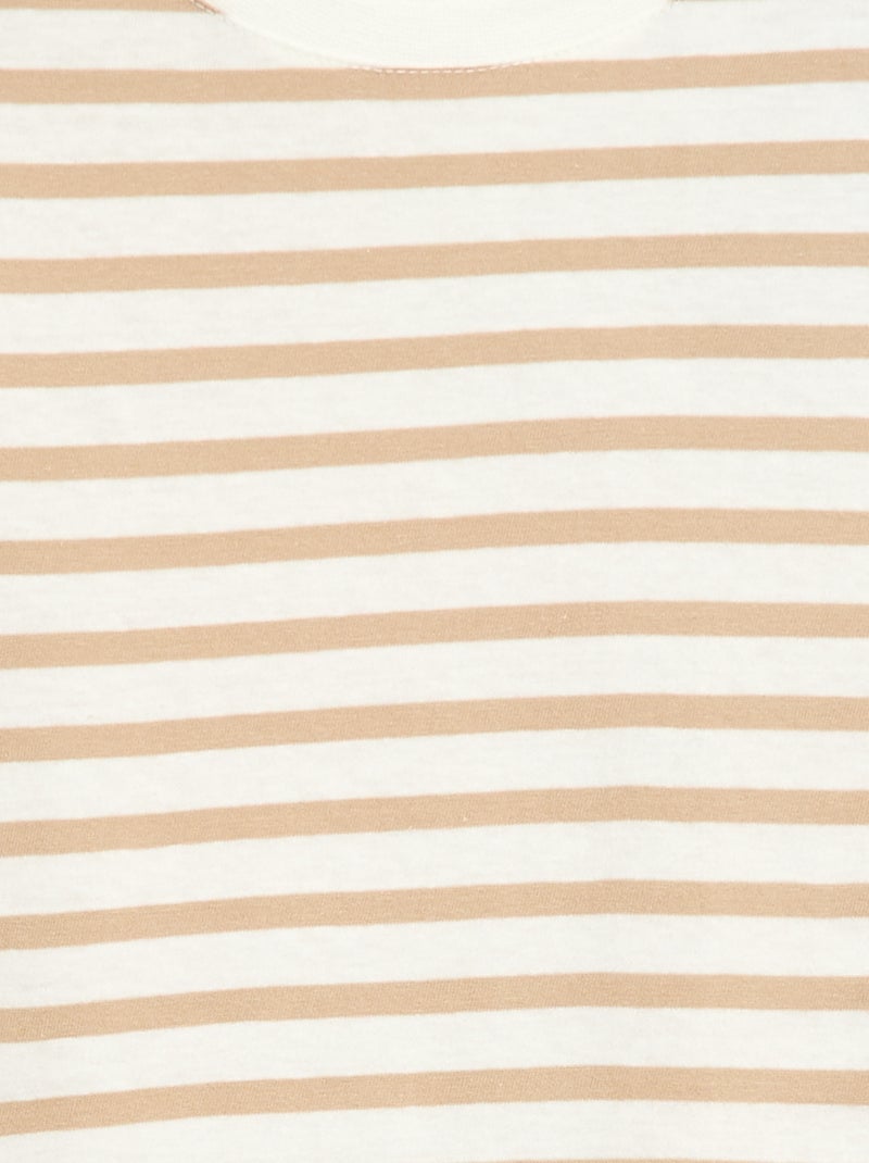 T-shirt maniche corte con motivo Beige - Kiabi