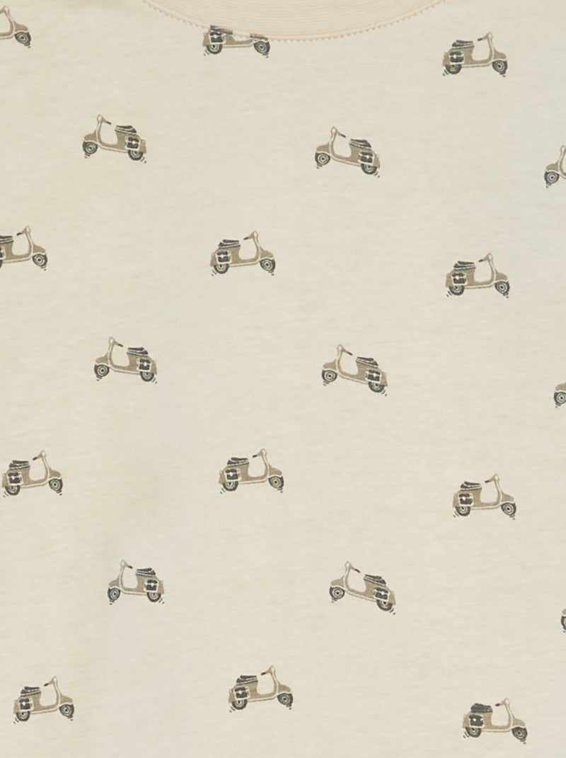 T-shirt maniche corte con motivo BEIGE - Kiabi