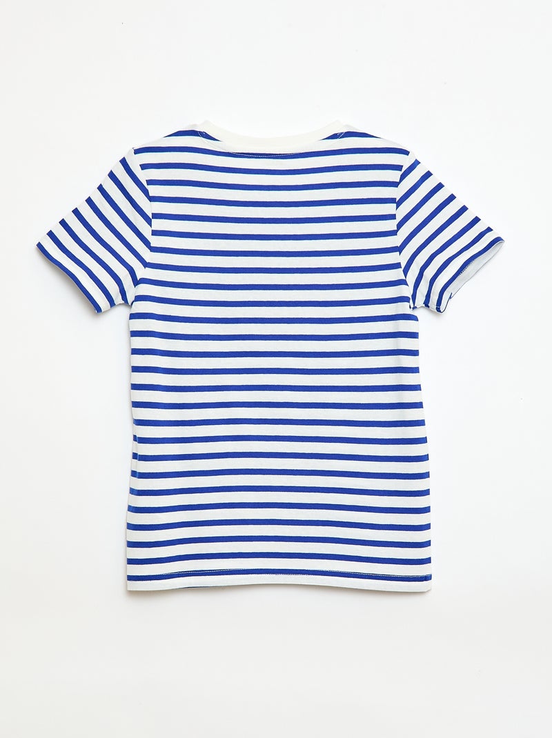 T-shirt maniche corte con motivo Blu - Kiabi