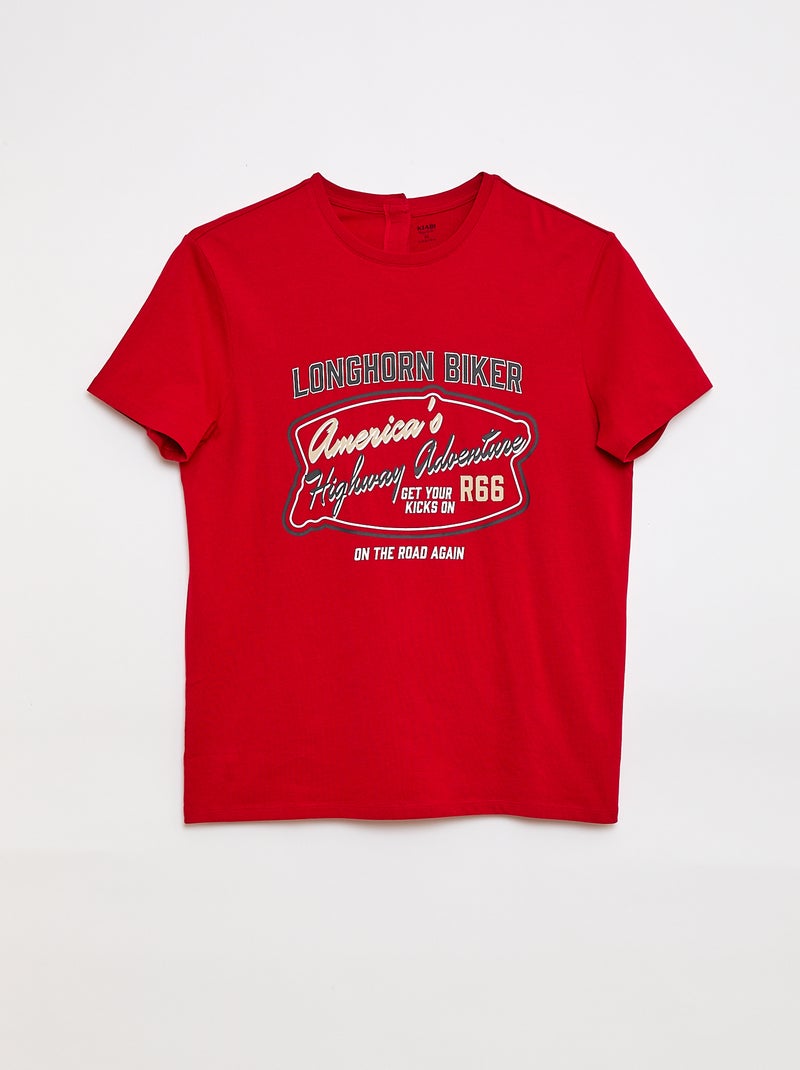 T-shirt maniche corte con stampa - So Easy Rosso - Kiabi