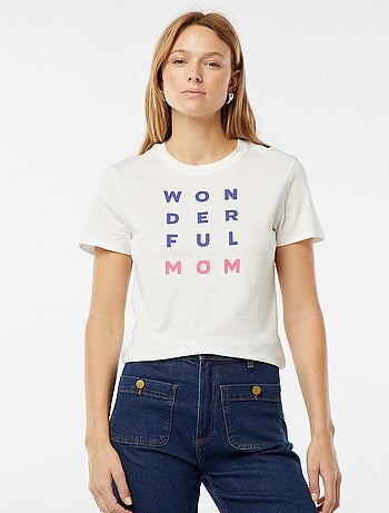 T-shirt maniche corte con stampa 'Festa della mamma'