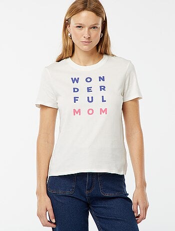 T-shirt maniche corte con stampa 'Festa della mamma'