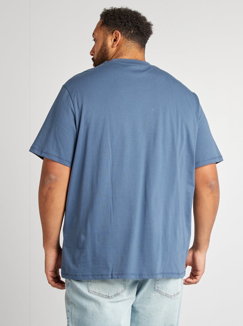 T-shirt maniche corte con tasca sul petto BLU - Kiabi