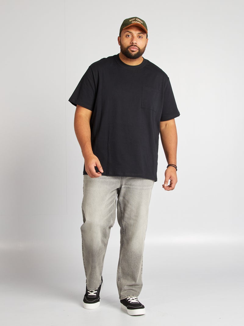 T-shirt maniche corte con tasca sul petto nero - Kiabi