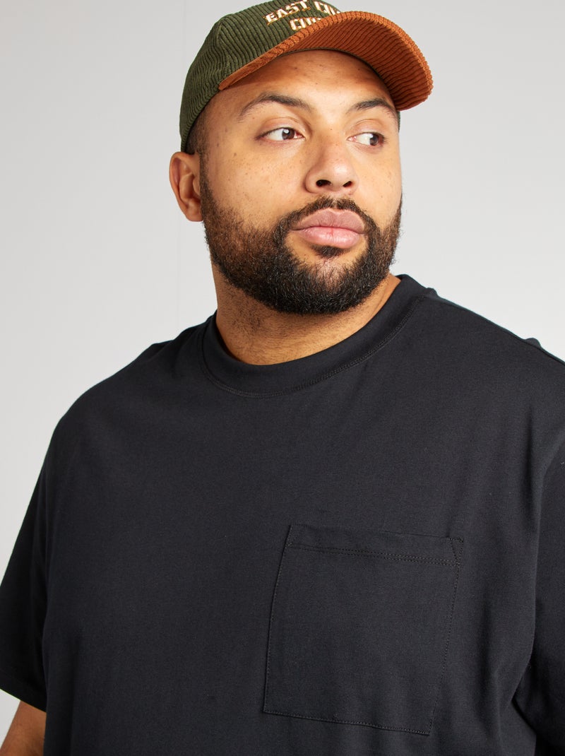 T-shirt maniche corte con tasca sul petto nero - Kiabi