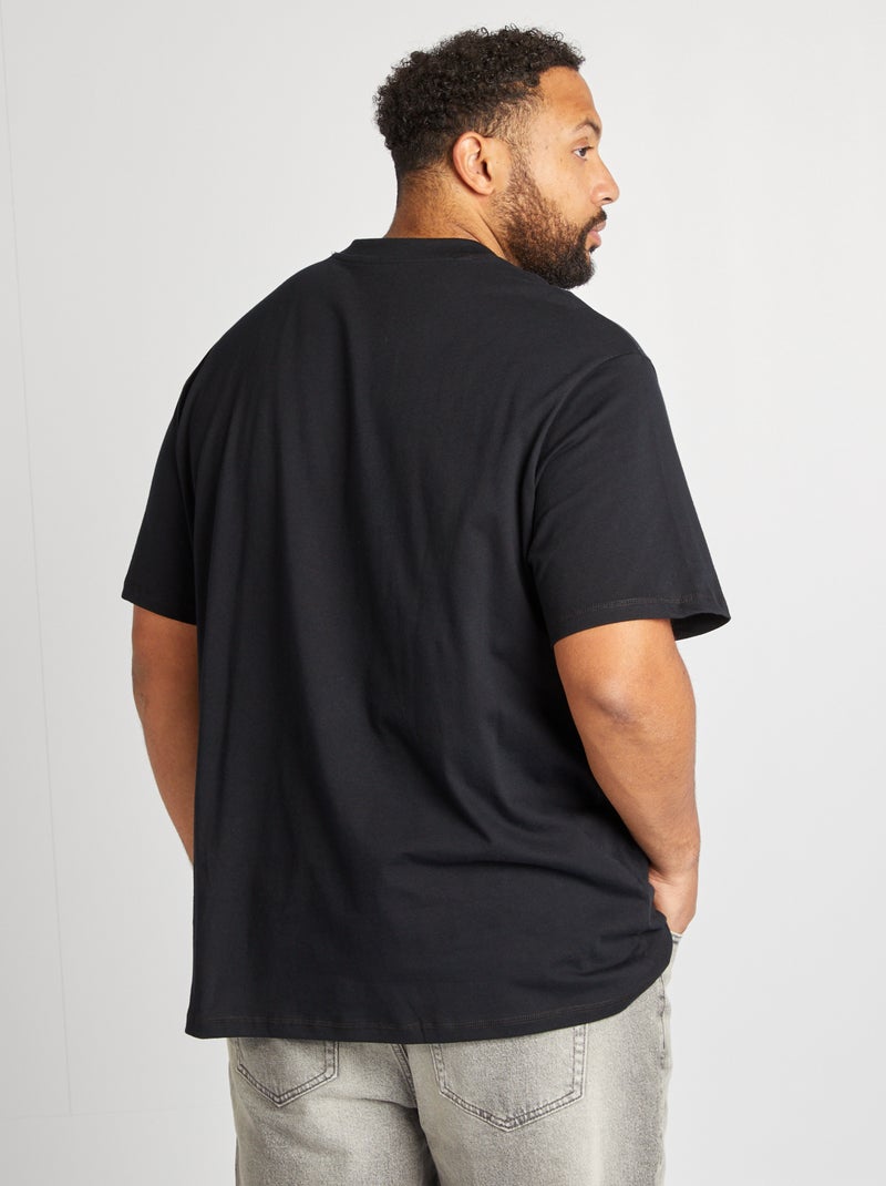 T-shirt maniche corte con tasca sul petto nero - Kiabi