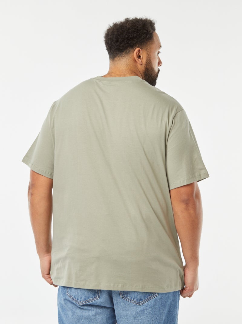 T-shirt maniche corte con tasca sul petto VERDE - Kiabi