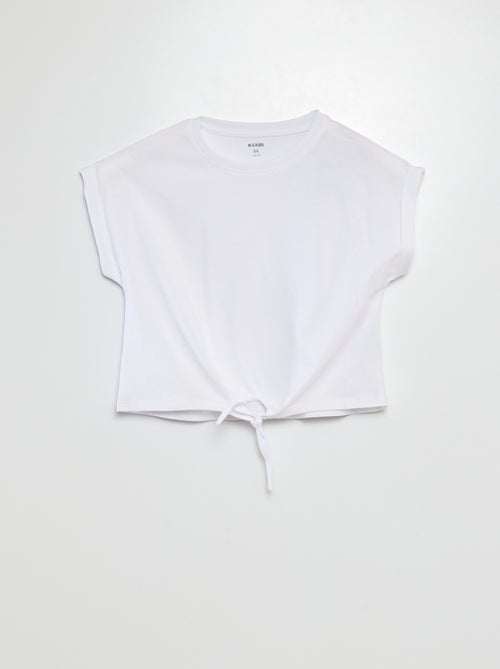 T-shirt maniche corte da annodare sul fondo - Kiabi