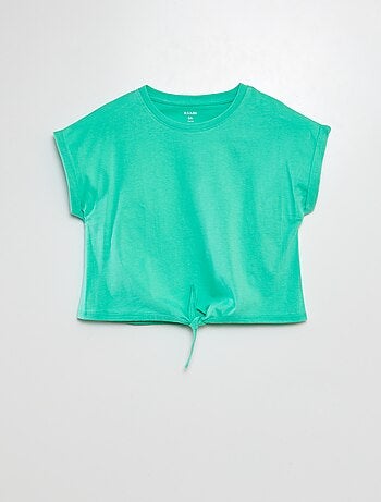 T-shirt maniche corte da annodare sul fondo