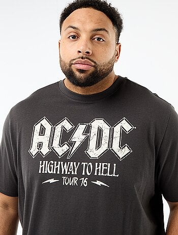 T-shirt maniche corte girocollo 'ACDC' in cotone