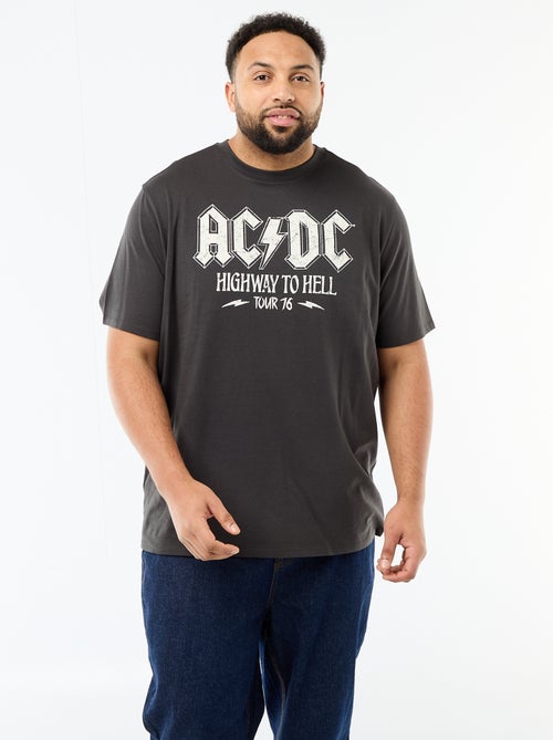 T-shirt maniche corte girocollo 'ACDC' in cotone - Kiabi