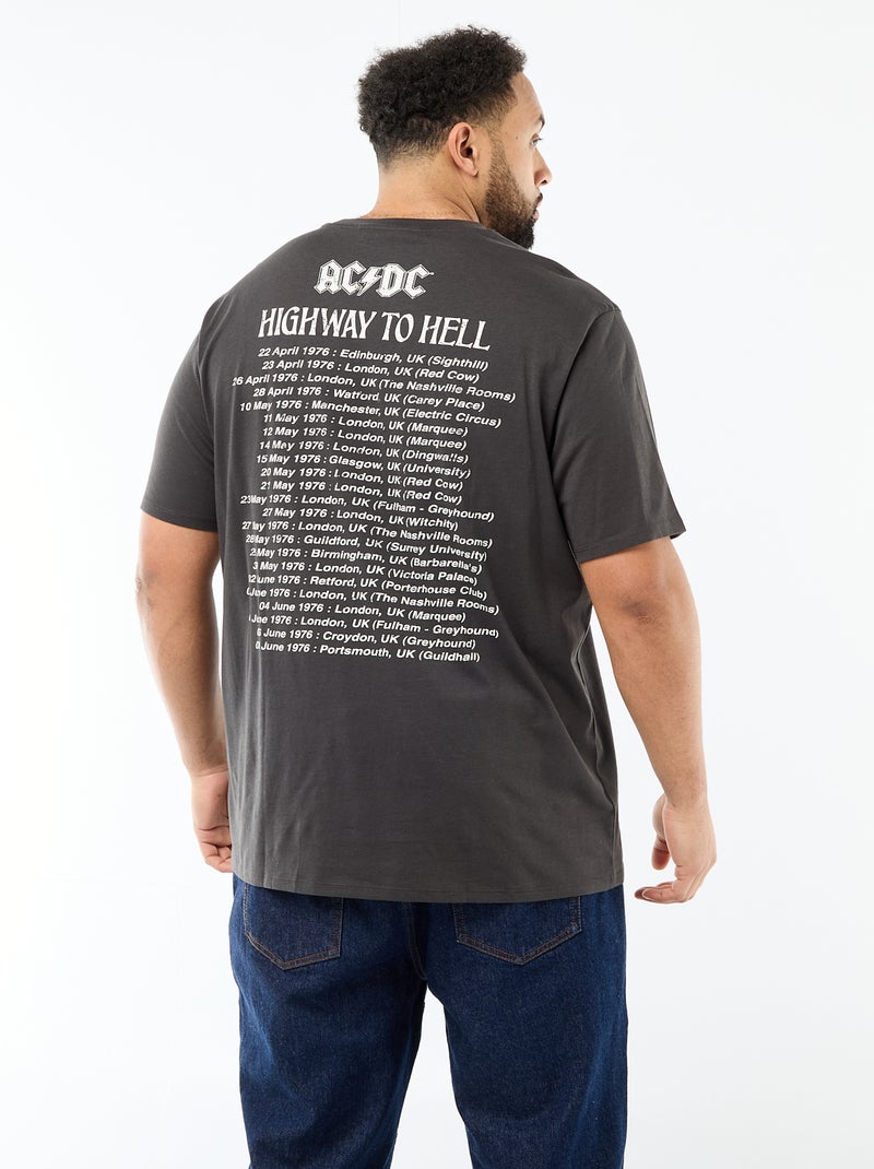 T-shirt maniche corte girocollo 'ACDC' in cotone Nero - Kiabi