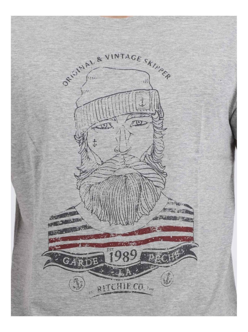 T-shirt maniche corte girocollo puro cotone JABRUN Grigio - Kiabi