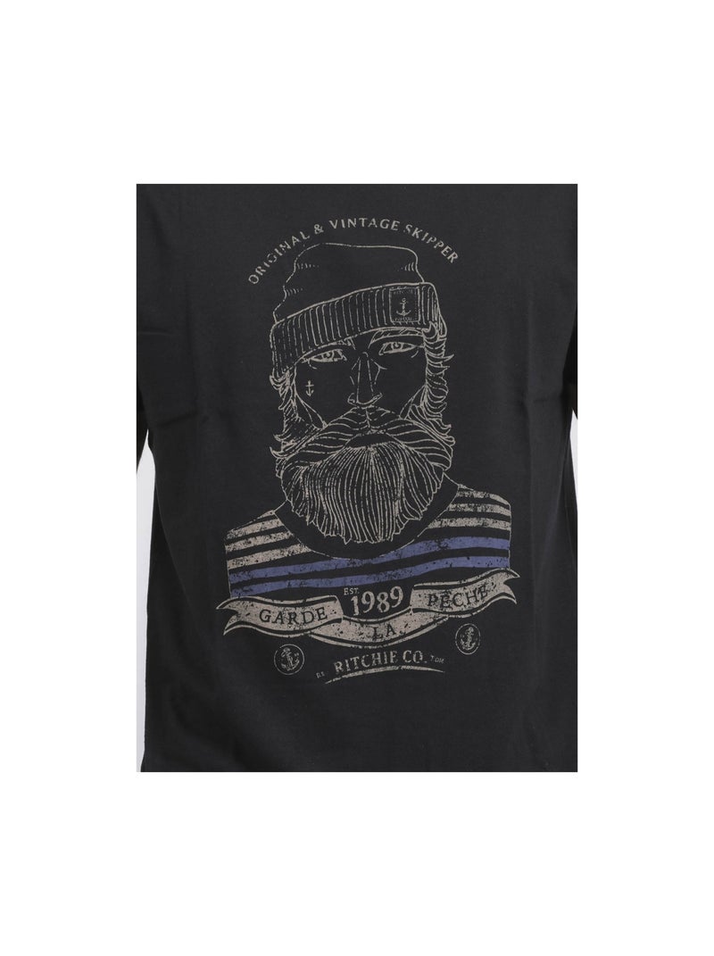 T-shirt maniche corte girocollo puro cotone JABRUN Nero - Kiabi