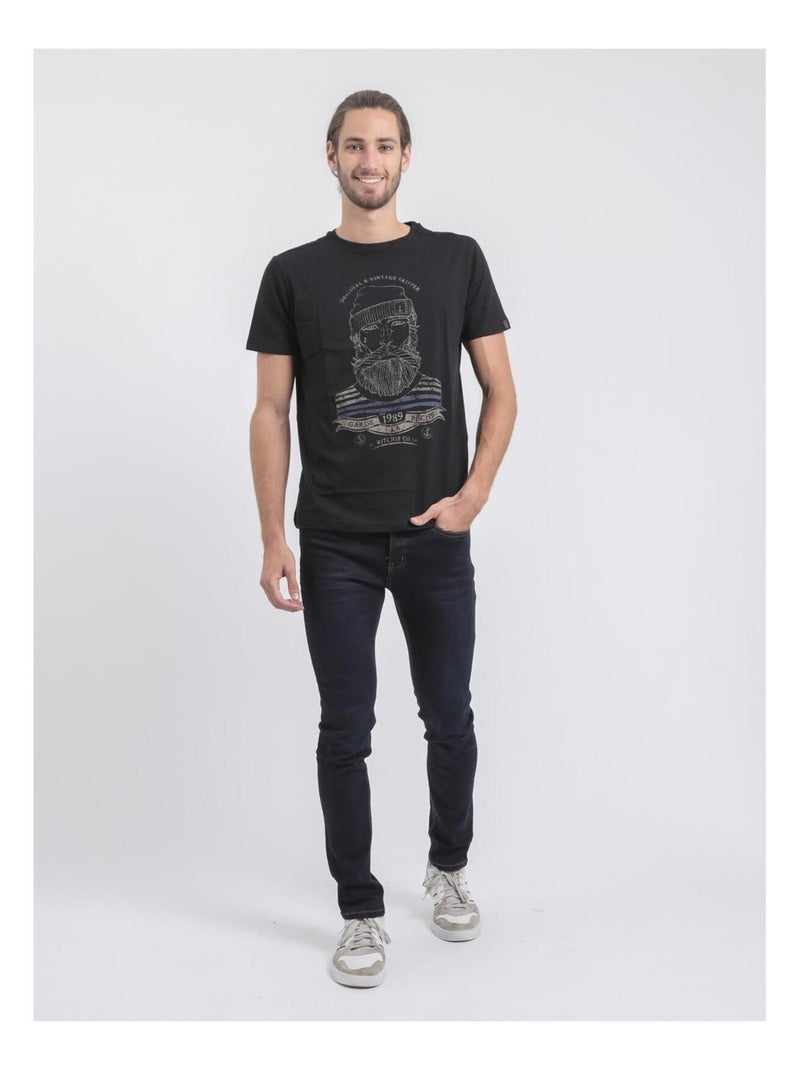 T-shirt maniche corte girocollo puro cotone JABRUN Nero - Kiabi