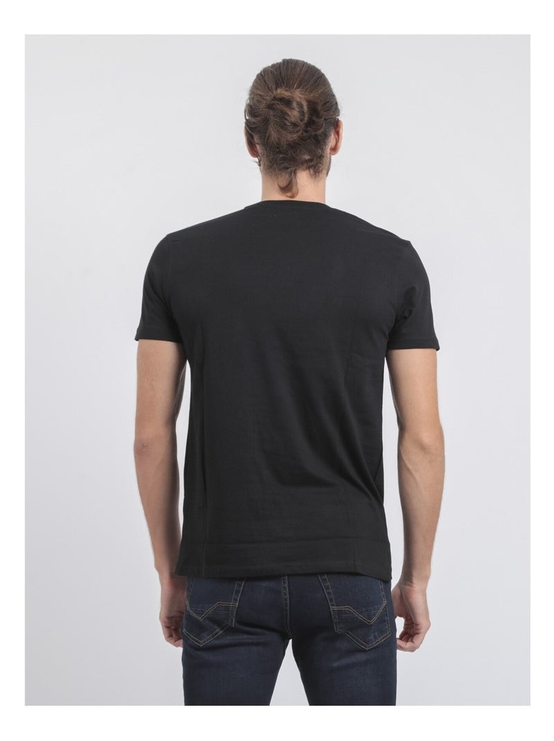 T-shirt maniche corte girocollo puro cotone JALSONIC Nero - Kiabi