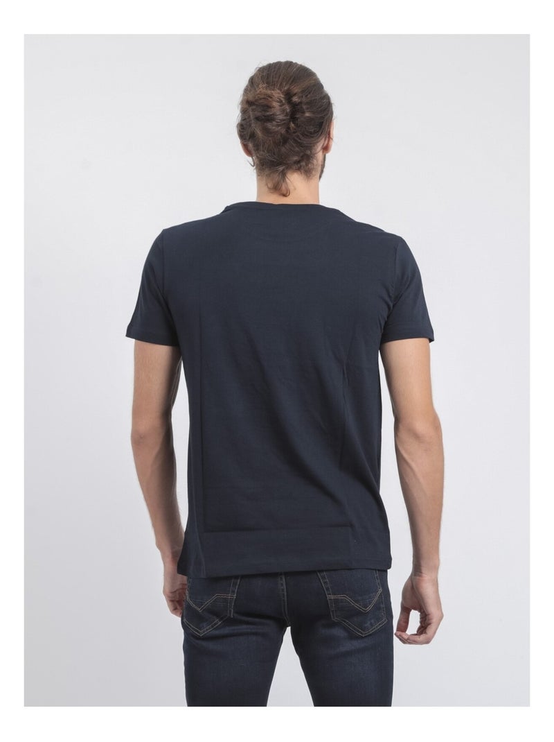 T-shirt maniche corte girocollo puro cotone JAMIX Blu marino - Kiabi