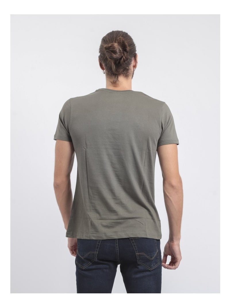T-shirt maniche corte girocollo puro cotone JAMIX Cachi - Kiabi