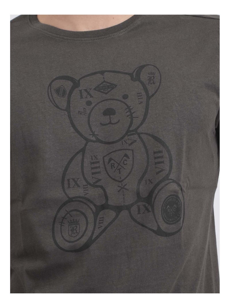 T-shirt maniche corte girocollo puro cotone JIBIDEL Grigio - Kiabi