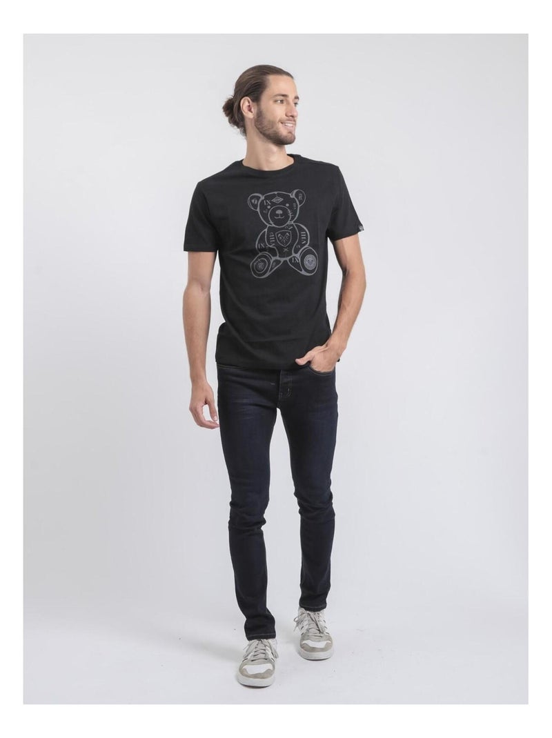 T-shirt maniche corte girocollo puro cotone JIBIDEL Nero - Kiabi