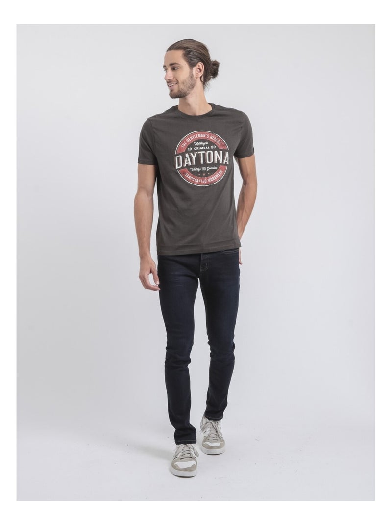 T-shirt maniche corte girocollo puro cotone JOCOBY Grigio - Kiabi