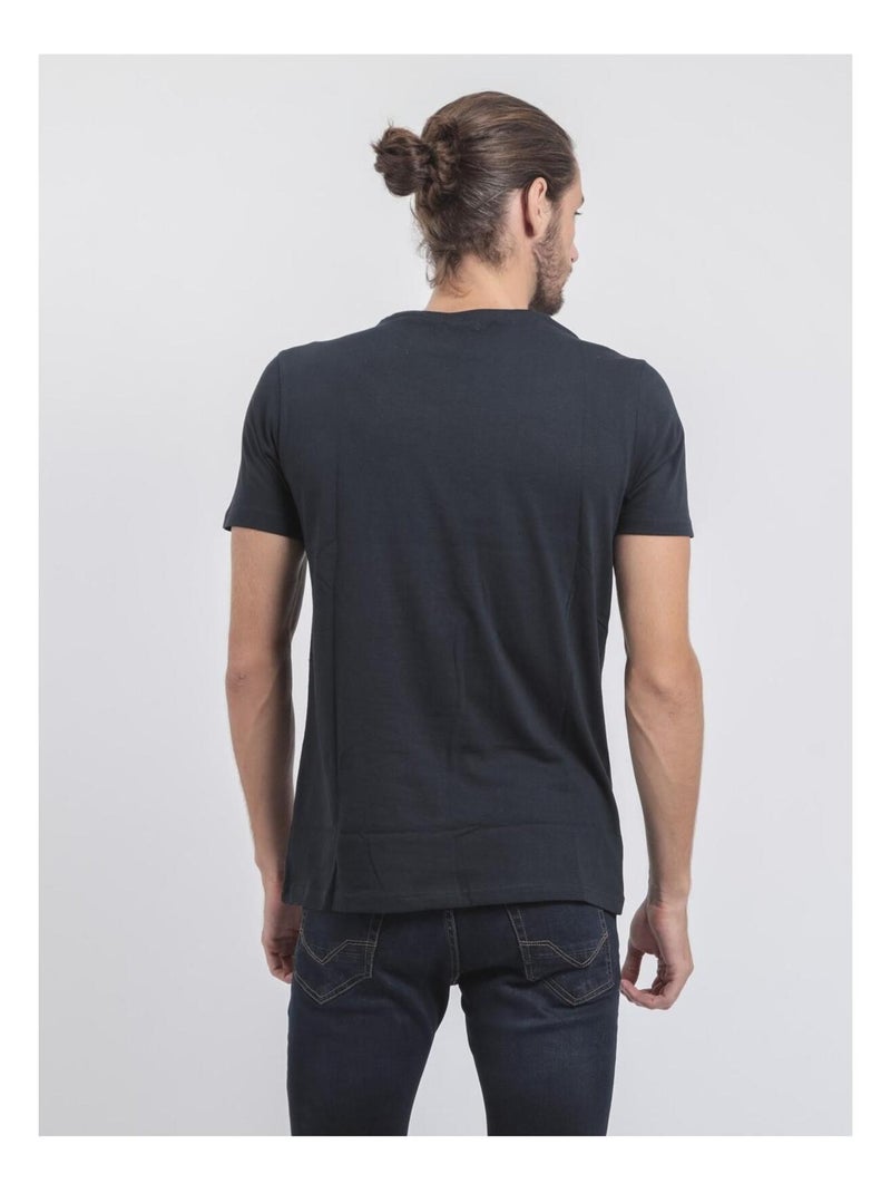 T-shirt maniche corte girocollo puro cotone JOUANCY Blu marino - Kiabi