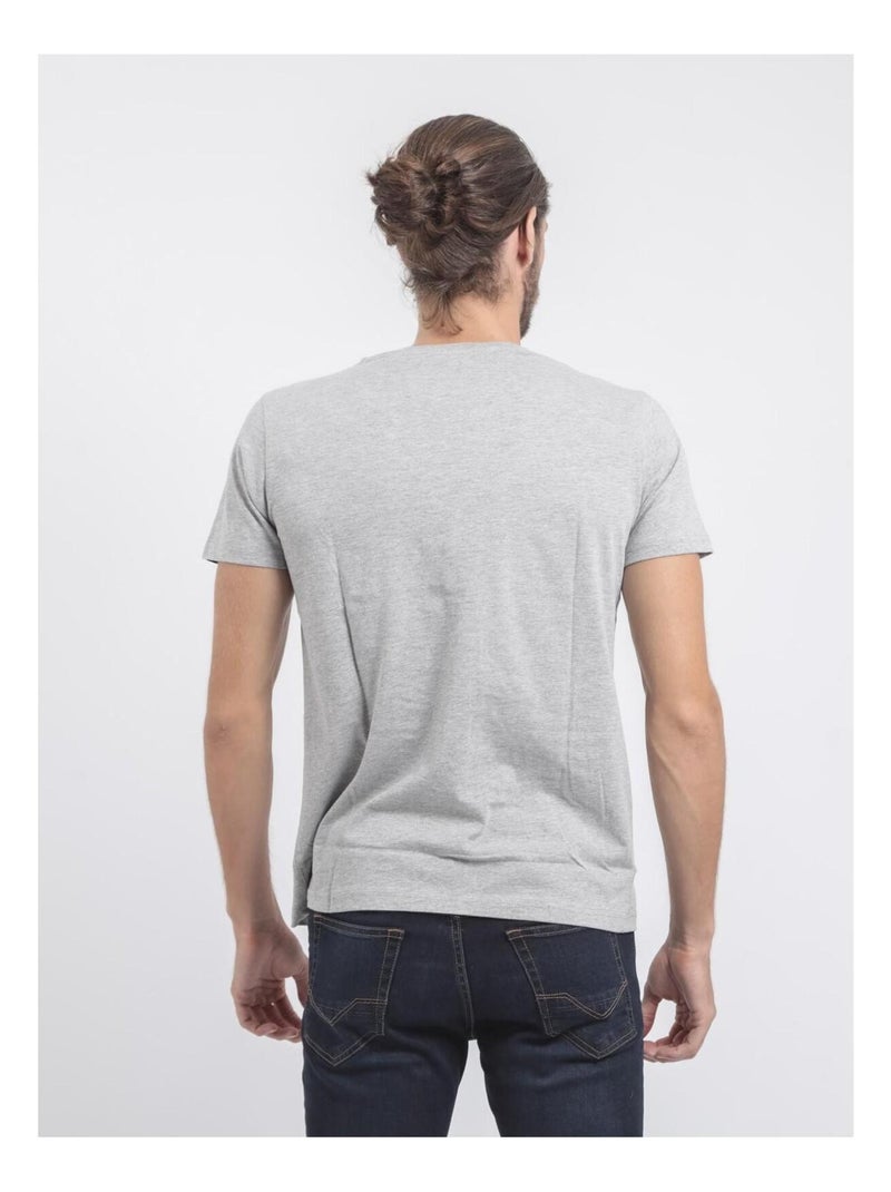 T-shirt maniche corte girocollo puro cotone JOUANCY Grigio chiaro - Kiabi