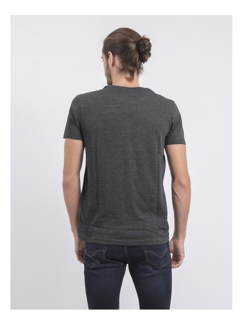 T-shirt maniche corte girocollo puro cotone JOULTIX Grigio antracite - Kiabi