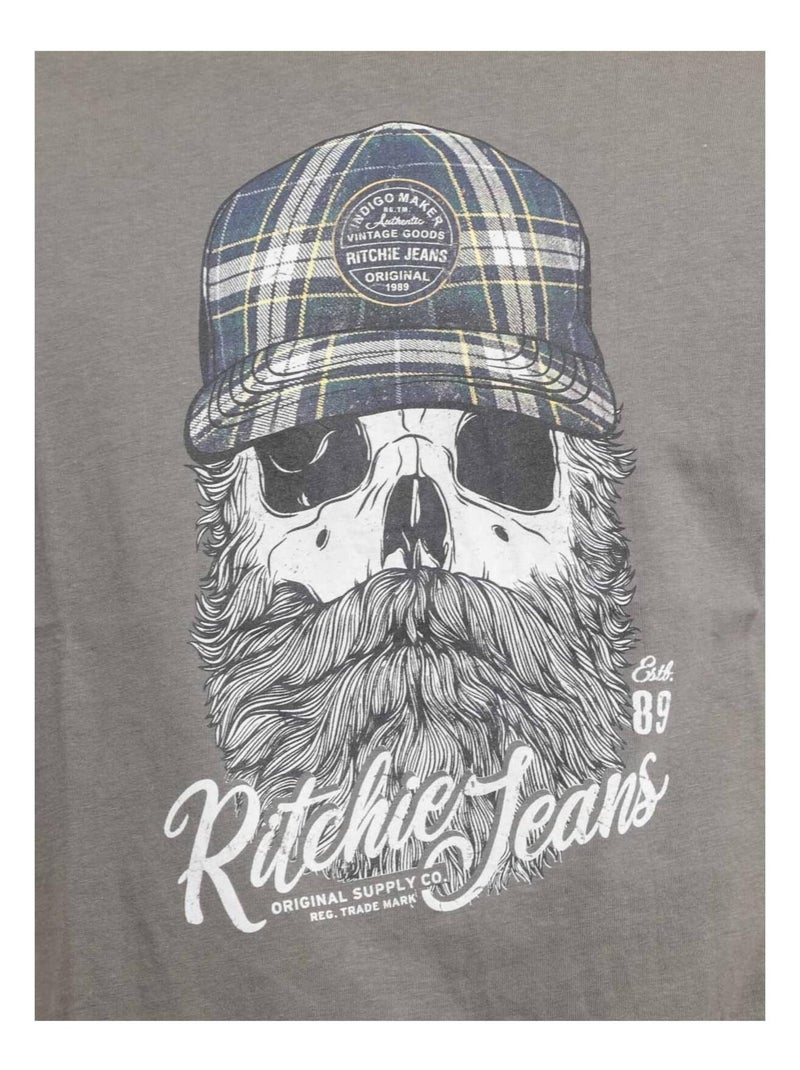 T-shirt maniche corte girocollo puro cotone JUMAX Cachi - Kiabi