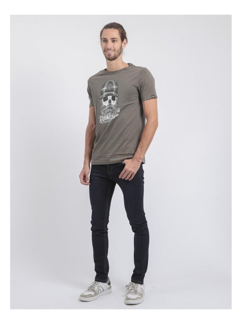 T-shirt maniche corte girocollo puro cotone JUMAX Cachi - Kiabi