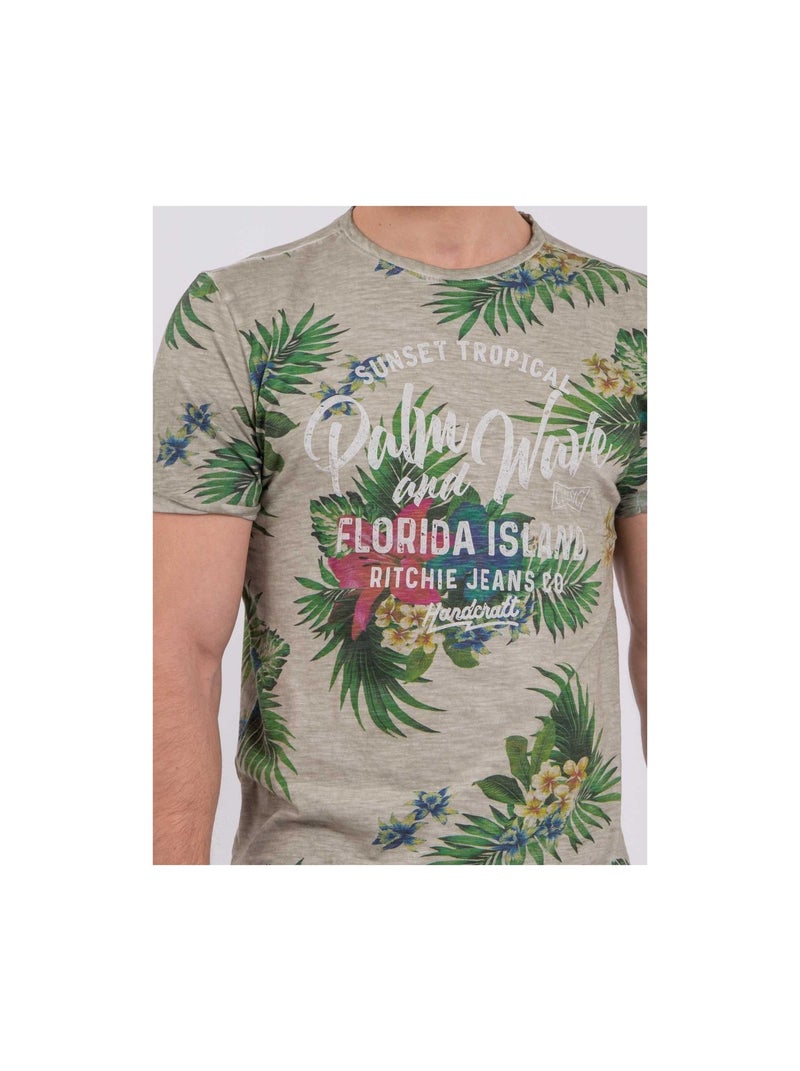 T-shirt maniche corte girocollo puro cotone NABANE Beige - Kiabi